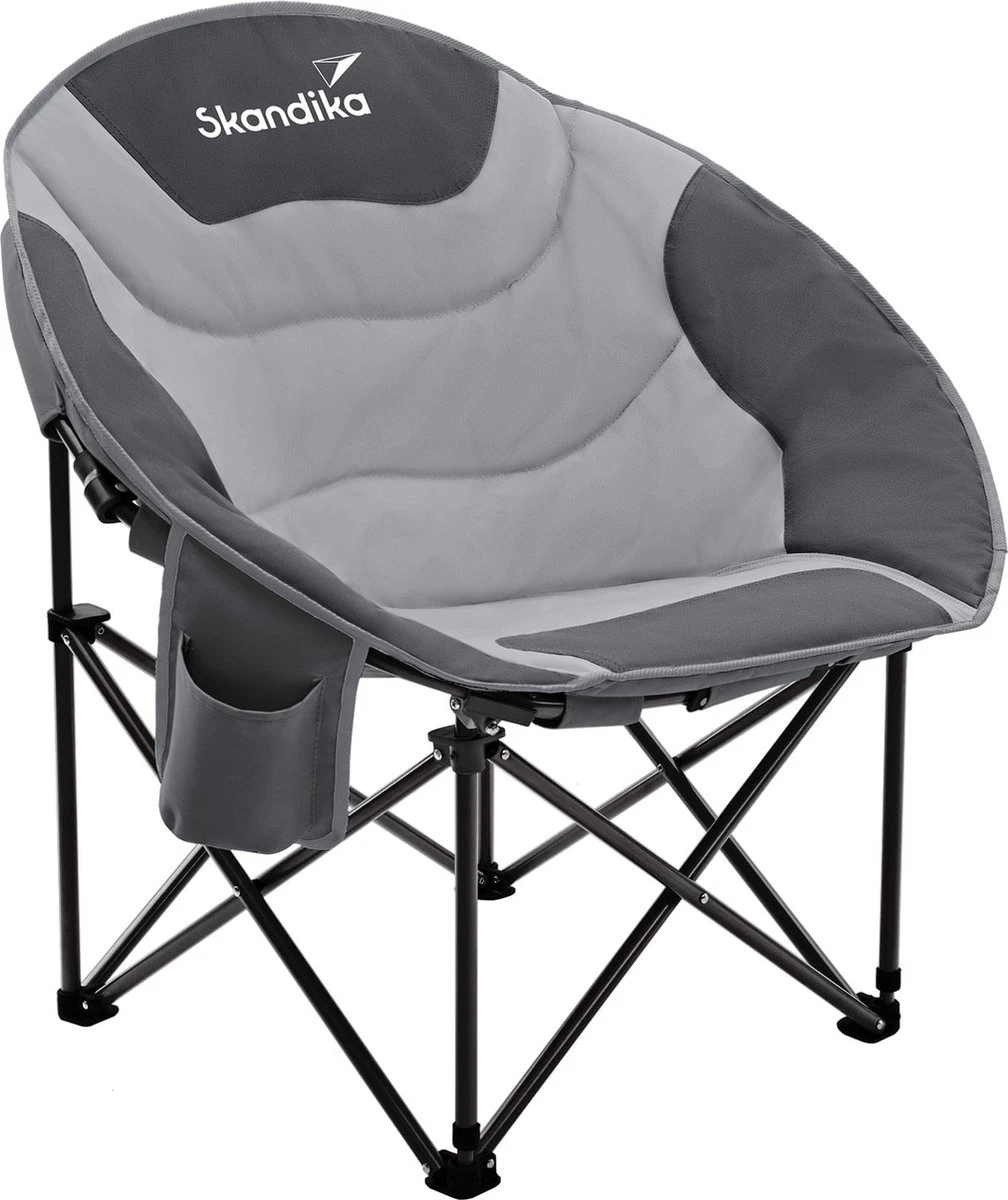 Skandika Moonchair Sirkka – Campingstoelen – Klapstoel – Vouwstoel – Kampeerstoel - Grote, Comfortabele, Campingstoel Opvouwbaar, Gepolsterd, Koelvak, Drinkhouder, Draaggreep En Draagtas, Antislipvoetjes - Max. 150 Kg – Zwart/grijs 1 Skandika Moonchair Sirkka – Campingstoelen – Klapstoel – Vouwstoel – Kampeerstoel - Grote, Comfortabele, Campingstoel Opvouwbaar, Gepolsterd, Koelvak, Drinkhouder, Draaggreep En Draagtas, Antislipvoetjes - Max. 150 Kg – Zwart/grijs