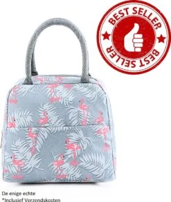 Koeltas - Lunchtas - Volwassenen En Kinderen - Compact & Handig: Zomer - Picknick -School - Lunch - Werk - Grijs Flamingo -Buiten Kamperen 1016x1200 4