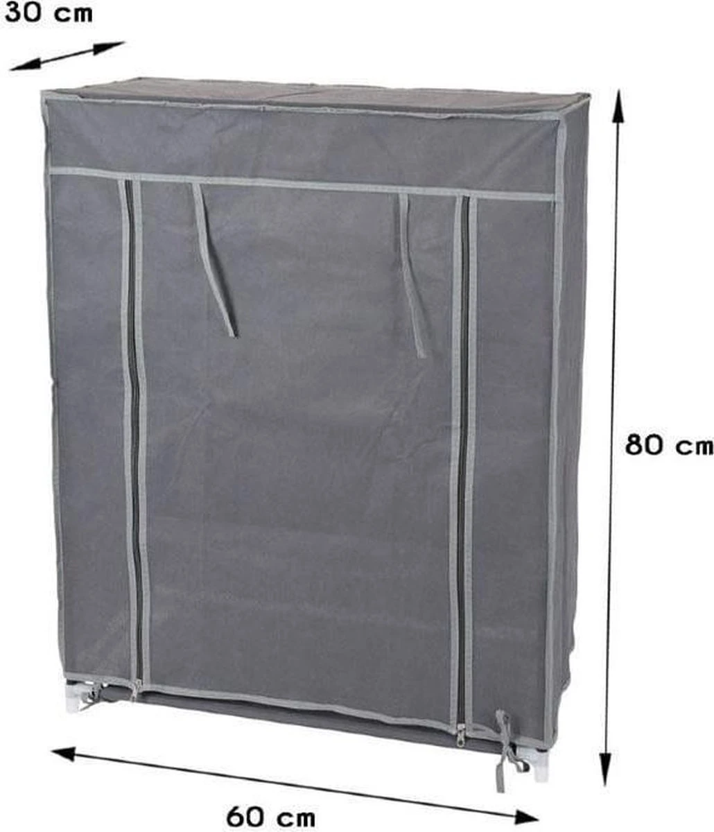 Merkloos GARDEROBE KAST - 3 SCHAPPEN - 60X30X80 CM 4 Merkloos GARDEROBE KAST - 3 SCHAPPEN - 60X30X80 CM - Afbeelding 4