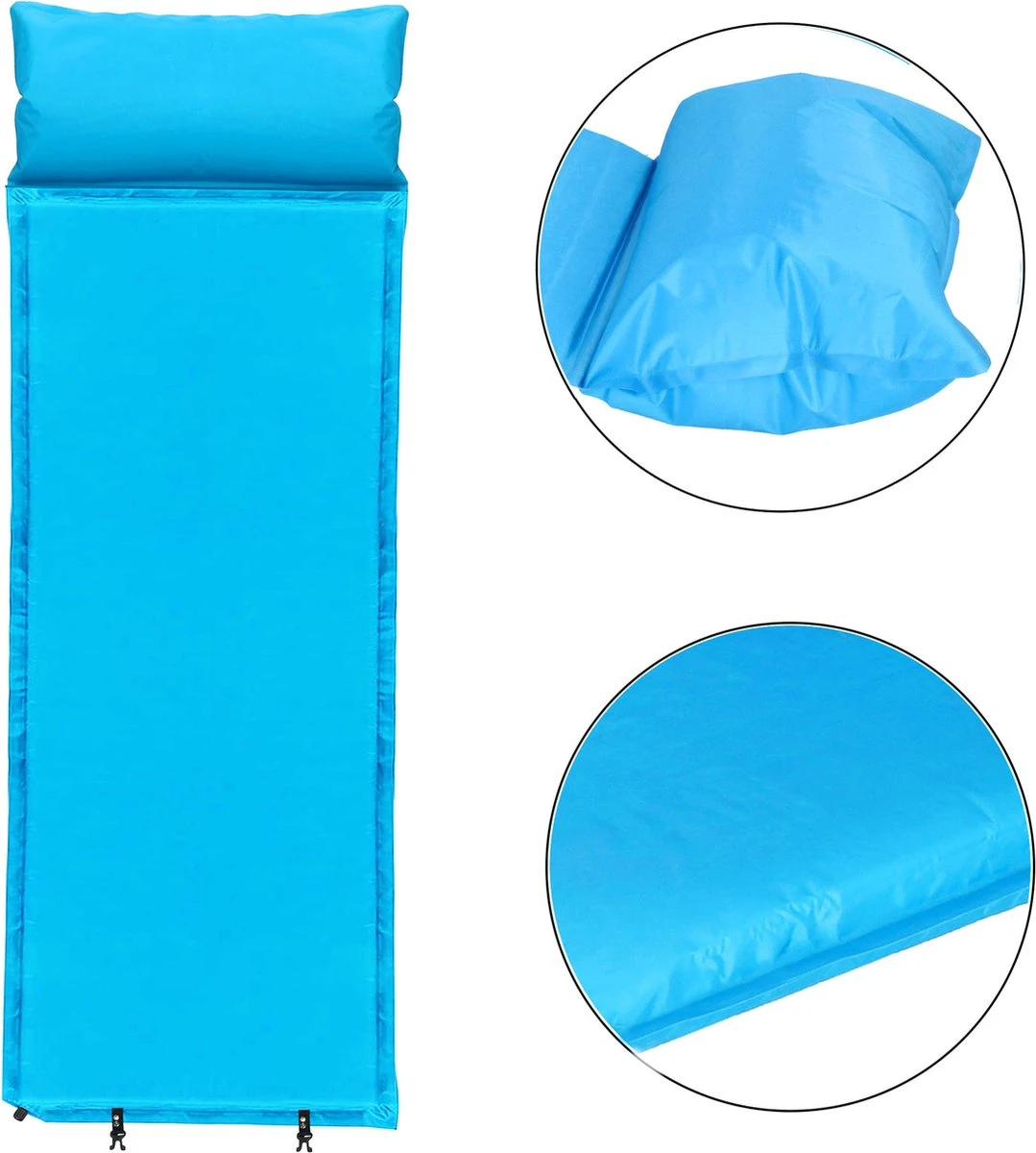 Springos Slaapmat | Zelfopblazend | 186 Cm | Inclusief Hoes & Hoofdkussen | Lichtblauw 12 Springos Slaapmat | Zelfopblazend | 186 Cm | Inclusief Hoes & Hoofdkussen | Lichtblauw - Afbeelding 12