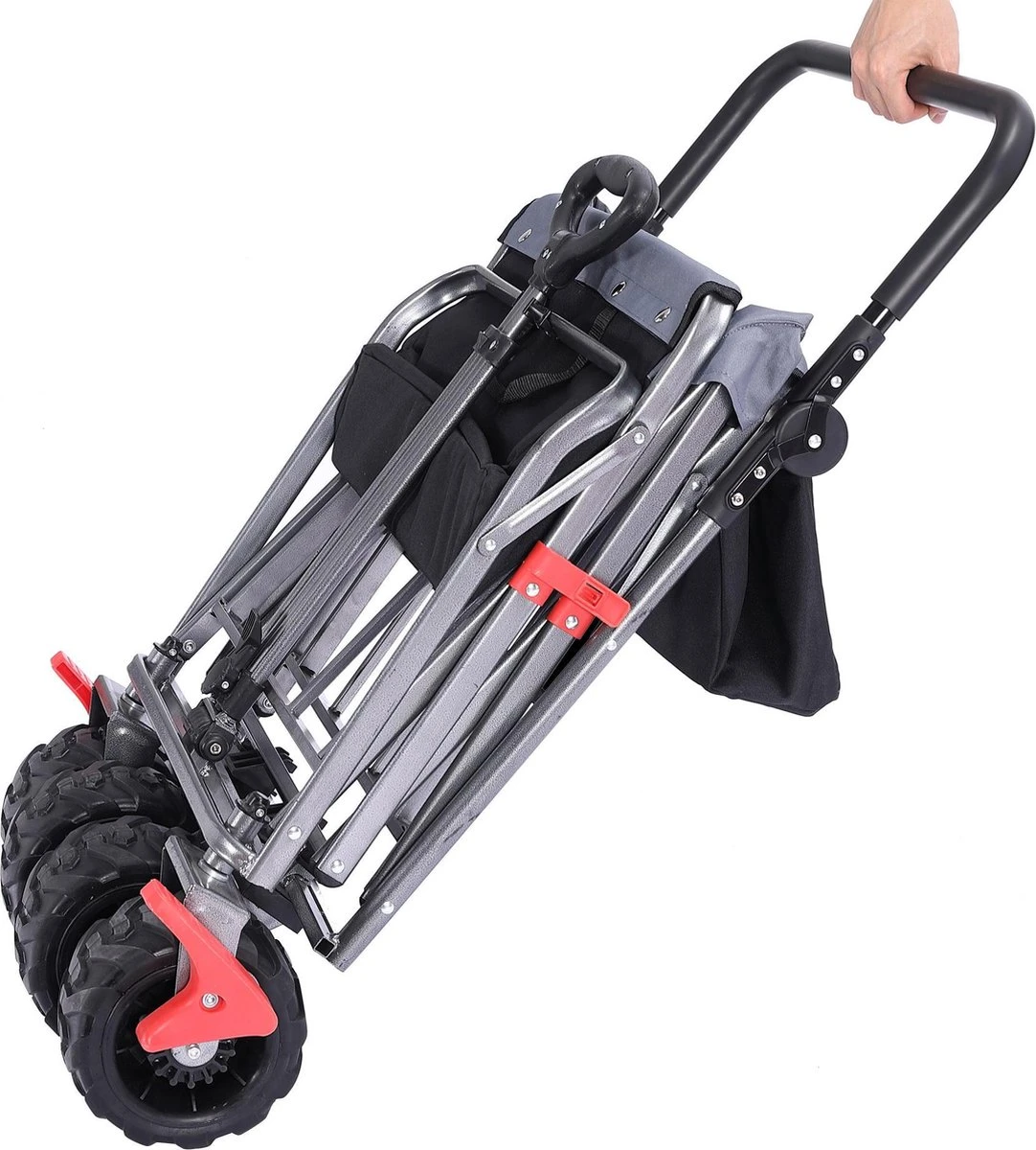 AREBOS Handkar | Transportwagen | Apparatuurwagen | Opvouwbaar | Duwstang| Zwart 11 AREBOS Handkar | Transportwagen | Apparatuurwagen | Opvouwbaar | Duwstang| Zwart - Afbeelding 11
