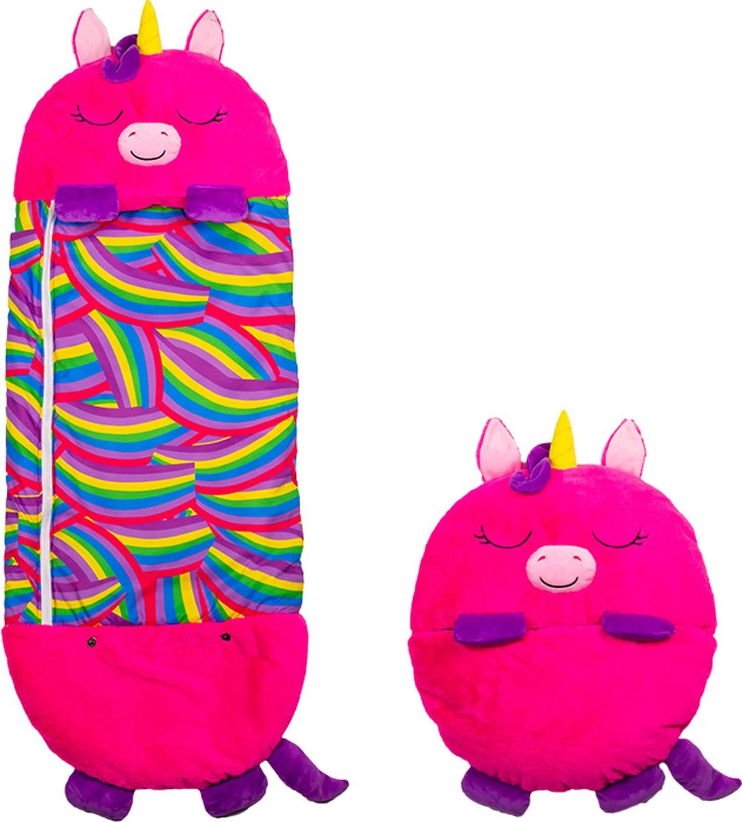 Mediashop Happy Nappers Kinderslaapzak - 2-in-1 Zachte Knuffel En Zomerslaapzak - Roze Eenhoorn Motief Voor Kinderen Van 3 Tot 6 Jaar 1 Mediashop Happy Nappers Kinderslaapzak - 2-in-1 Zachte Knuffel En Zomerslaapzak - Roze Eenhoorn Motief Voor Kinderen Van 3 Tot 6 Jaar