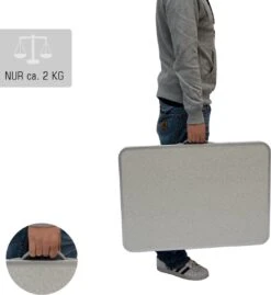 Alu Campingtafel 70x55cm - Inklapbbar Kampeertafel - Picknicktafel Licht Vouwtafel Klaptafel Grijs -Buiten Kamperen 1102x1200 1