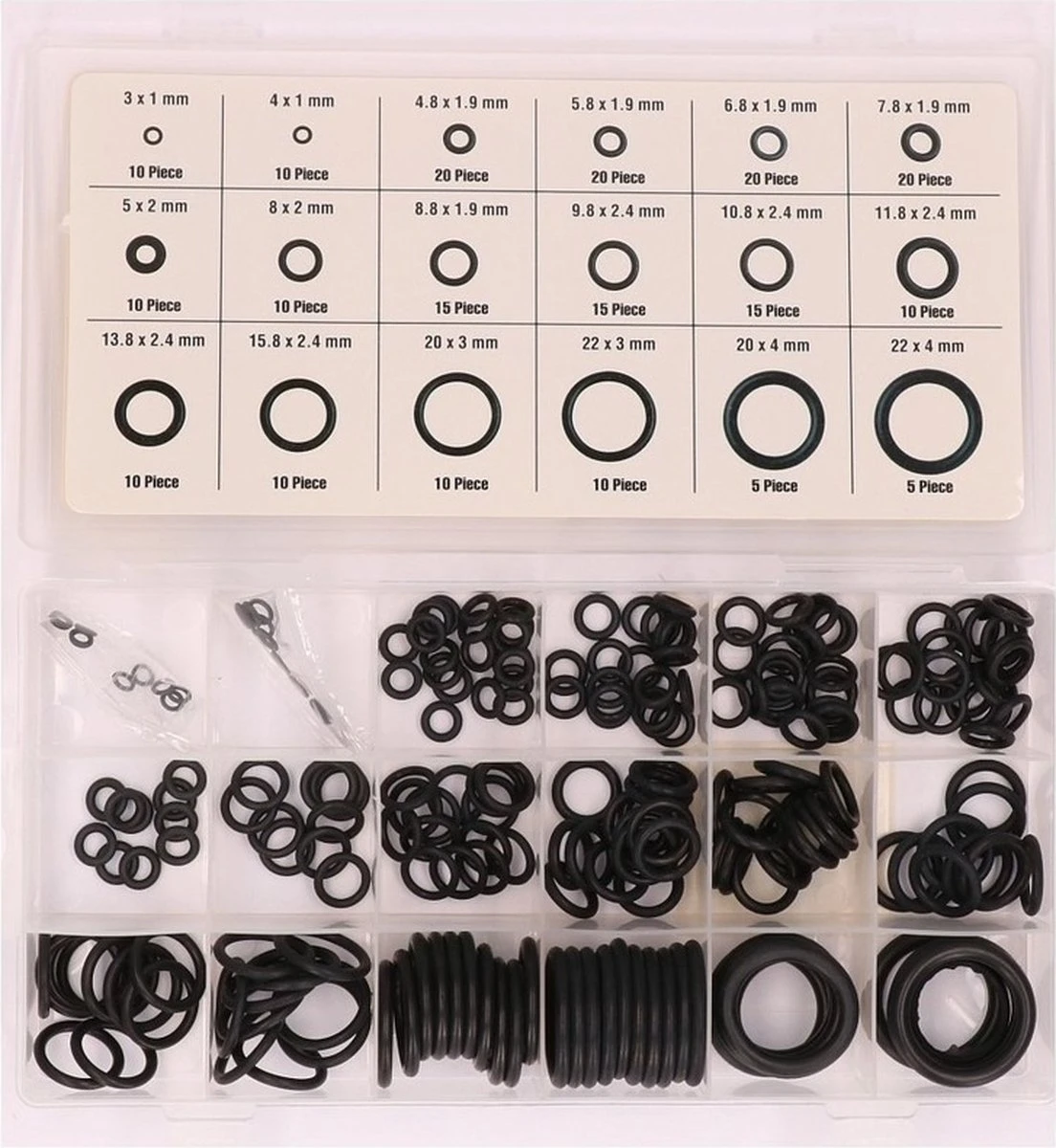 Benson O-ringen Set 225-delige Doos - Rubberen Ringetjes Set - Afsluitringetjes Set 2 Benson O-ringen Set 225-delige Doos - Rubberen Ringetjes Set - Afsluitringetjes Set - Afbeelding 2