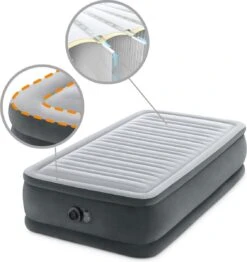 Intex Luchtbed - 1-Persoons - 99 X 191 X 46 Cm - Grijs - Met Ingebouwde Pomp, Hoeslaken Wit En Reparatieset 11 Intex Luchtbed - 1-Persoons - 99 X 191 X 46 Cm - Grijs - Met Ingebouwde Pomp, Hoeslaken Wit En Reparatieset -Buiten Kamperen 1133x1200 4