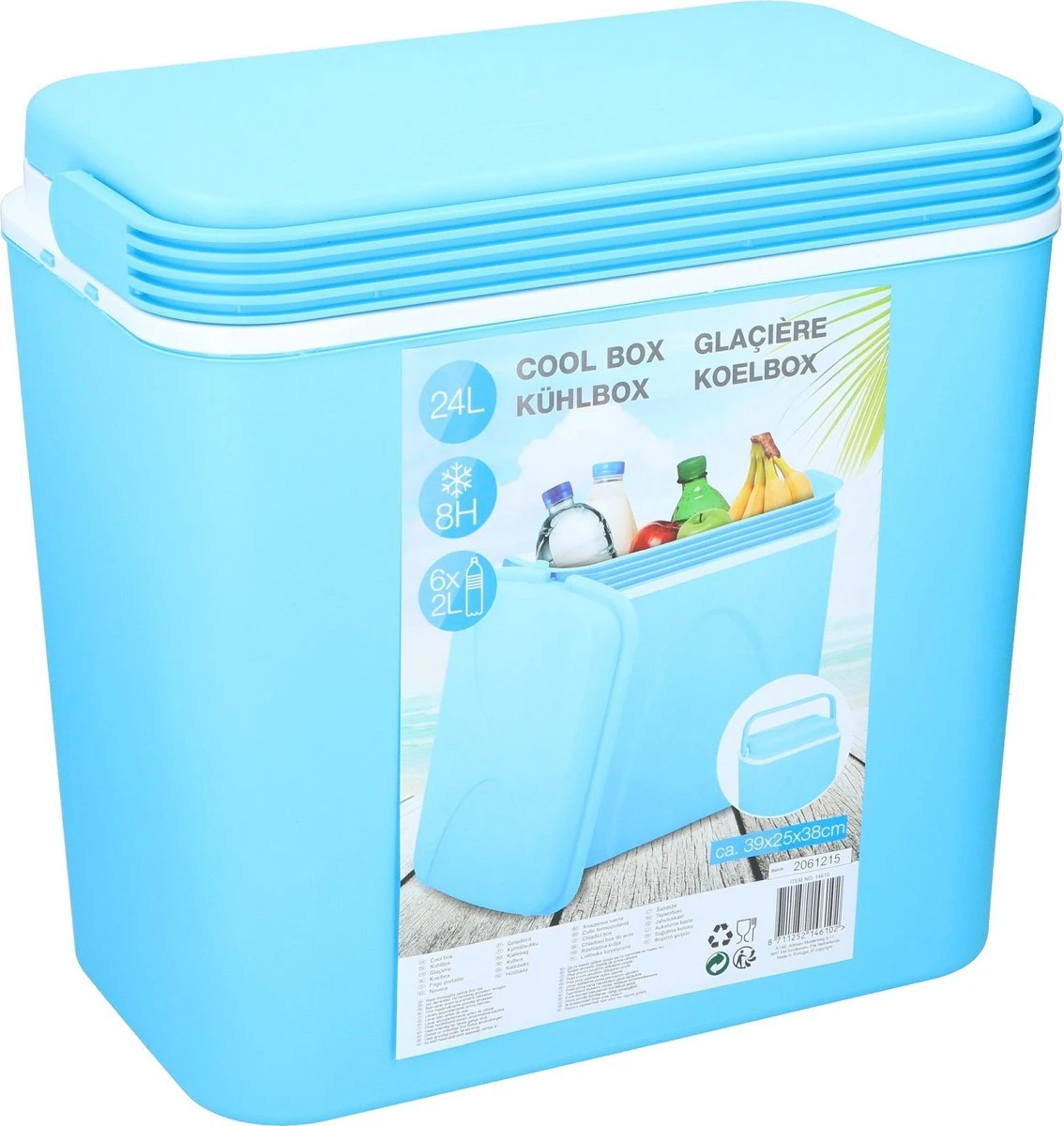Merkloos Koelbox - 24l - Blauw - 39x25x38cm 4 Merkloos Koelbox - 24l - Blauw - 39x25x38cm - Afbeelding 4