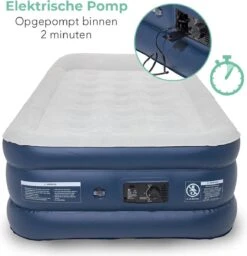 LifeGoods Luchtbed - 1 Persoons - Met Ingebouwde Pomp - Incl. Draagtas En Reparatiekit -Buiten Kamperen 1159x1200 1