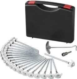 PROPLUS Pro Plus Tentharing Set - 20 Stuks - Ø 7 X 200 Mm - Schroefbaar - Adapter + Koffer