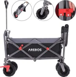 AREBOS Opvouwbare Steekwagen Met Telescopische Stang Draagvermogen 100 Kg -Buiten Kamperen 1178x1200 3