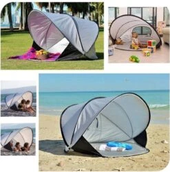 Deryan Luxe Pop Up Strandtent XXL - Anti-UV 50+ - Zilver 34 Deryan Luxe Pop Up Strandtent XXL - Anti-UV 50+ - Zilver -Buiten Kamperen 1185x1200
