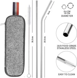 House Of Husk Reisbestek - Reis Bestekset - Chopsticks - Metalen Rietjes Met Borstel - Lepel - Vaatwasserbestendig - RVS - 7 Delig - Zilver -Buiten Kamperen 1186x1200 3