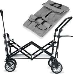 Rijoka Luxe Opvouwbare Bolderkar/Bolderwagen | Met Dakje En Draagtas | Grijs -Buiten Kamperen 1186x1200 6