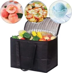 Merkloos 2 Stuks Geïsoleerde Koeltas Met Bodemplaat - Zwart -Buiten Kamperen 1187x1200 2