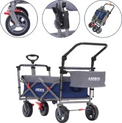 AREBOS Premium Steekwagen Met Dak Opvouwbare Tuinkar Handkar Bolderkar Blauw / Grijs 18 AREBOS Premium Steekwagen Met Dak Opvouwbare Tuinkar Handkar Bolderkar Blauw / Grijs -Buiten Kamperen 1191x1200 7