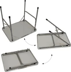 Alu Campingtafel 70x55cm - Inklapbbar Kampeertafel - Picknicktafel Licht Vouwtafel Klaptafel Grijs -Buiten Kamperen 1192x1200 5