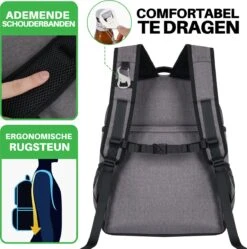 Brisby 4 Laags Geïsoleerde Koeltas Rugzak - 25 Liter - Met Handige Vakken Voor Bestek En Essentials - Waterafstotend Materiaal - Donkergrijs -Buiten Kamperen 1192x1200 9
