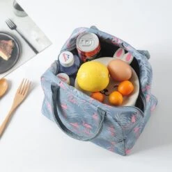 Koeltas - Lunchtas - Volwassenen En Kinderen - Compact & Handig: Zomer - Picknick -School - Lunch - Werk - Grijs Flamingo -Buiten Kamperen 1193x1200 4