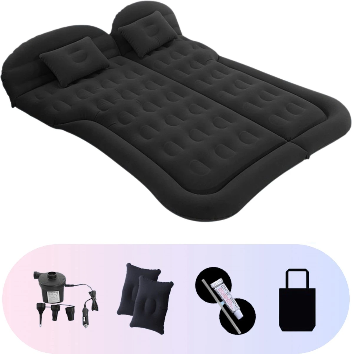Opblaasbaar Auto Matras - Auto Luchtbed Zwart - Achterbank En Achterbak - Tweepersoons 3-in-1 Universeel Automatras - Inclusief Elektrische Pomp En Accessoires - Kampeer Luchtbed Voor Reizen 1 Opblaasbaar Auto Matras - Auto Luchtbed Zwart - Achterbank En Achterbak - Tweepersoons 3-in-1 Universeel Automatras - Inclusief Elektrische Pomp En Accessoires - Kampeer Luchtbed Voor Reizen
