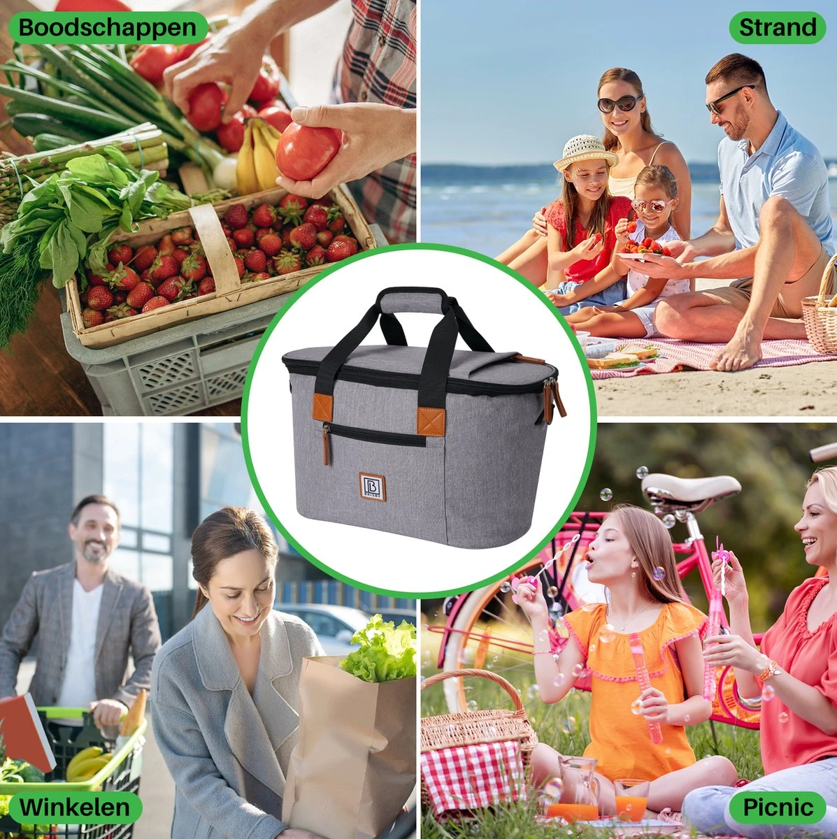 Brisby 4 Laags Geïsoleerde Koeltas - Boodschappentas 21 Liter - Grijs 5 Brisby 4 Laags Geïsoleerde Koeltas - Boodschappentas 21 Liter - Grijs - Afbeelding 5