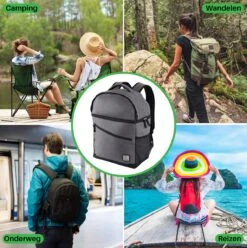 Brisby 4 Laags Geïsoleerde Koeltas Rugzak - 25 Liter - Met Handige Vakken Voor Bestek En Essentials - Waterafstotend Materiaal - Donkergrijs -Buiten Kamperen 1197x1200 37