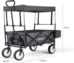 Monzana Bolderkar Opvouwbaar - 100 Liter - Met Afneembaar Dak Grijs -Buiten Kamperen 1200x1020 9