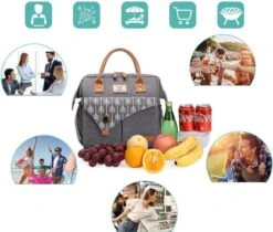 HN® Lunchtas Grijs Pijlen, Geïsoleerde Koeltas, Lekvrij, Extra Grote Opening Voor De Lunch Box, 25×16,5×26cm Design Heren En Dames 10 HN® Lunchtas Grijs Pijlen, Geïsoleerde Koeltas, Lekvrij, Extra Grote Opening Voor De Lunch Box, 25×16,5×26cm Design Heren En Dames -Buiten Kamperen 1200x1022 3