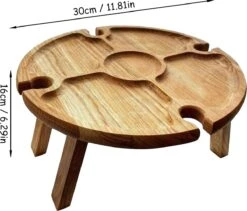 Merkloos Opvouwbare Draagbare Picknicktafel, Outdoor Opvouwbare Lichtgewicht Kampeertafel 30,5 Cm Kleine Houten Wijnpicknicktafel Voor Feest, Strand, Tuin, Camping, Barbecue, Reizen -Buiten Kamperen 1200x1027