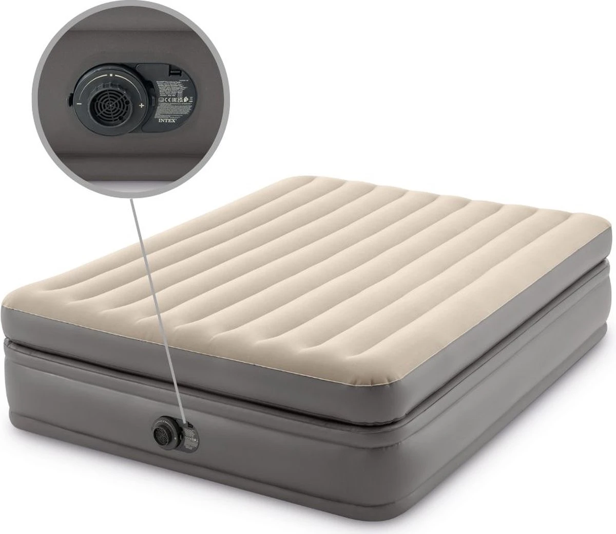 Intex Prime Comfort - Luchtbed - 2-Persoons - 152x203x51 Cm (BxLxH) - Grijs - Met Ingebouwde Motorpomp 9 Intex Prime Comfort - Luchtbed - 2-Persoons - 152x203x51 Cm (BxLxH) - Grijs - Met Ingebouwde Motorpomp - Afbeelding 9