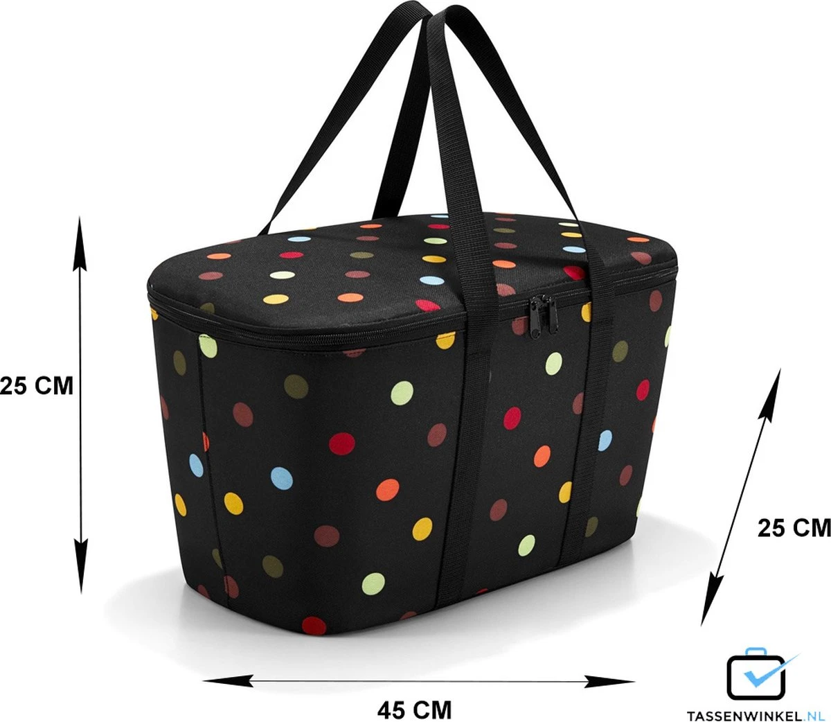 Reisenthel Coolerbag Koeltas - 20L - Dots Zwart 2 Reisenthel Coolerbag Koeltas - 20L - Dots Zwart - Afbeelding 2