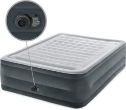 Intex Luchtbed - 2-Persoons - 152 X 203 X 33 Cm - Grijs - Met Ingebouwde Pomp, Hoeslaken Antraciet En Reparatieset -Buiten Kamperen 1200x1047 5