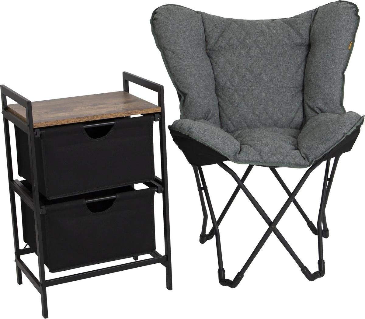 Bo-Camp Campingvlinderstoel - Himrod - Inklapbaar - Groen 1 Bo-Camp Campingvlinderstoel - Himrod - Inklapbaar - Groen