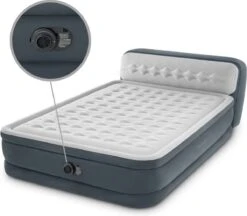 Intex 64448 - Queen Deluxe Ultra-Plush Zelfopblazend 2-persoons Luchtbed Met Hoofdboord (203x152x46cm) -Buiten Kamperen 1200x1049