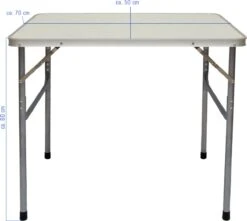 Alu Campingtafel 70x55cm - Inklapbbar Kampeertafel - Picknicktafel Licht Vouwtafel Klaptafel Grijs -Buiten Kamperen 1200x1072 2