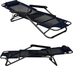 Ligstoel 155x60cm - Opvouwbaar Campingstoel Ligbed Strandstoel Tuinstoel Vouwligstoel Blauw -Buiten Kamperen 1200x1080 3