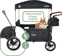 FableKids LEO X4Lite Opvouwbare Handkar Met Dak Onyx Zwart -Buiten Kamperen 1200x1089 5