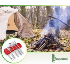 Roestvrij Staal Bestek (kampeerset) – Draagbare Reislepels, -vork En -mes Voor Festivals, Camping Of Trektochten - Wordt Geleverd Met Een Neopreen Draagtasje Met Een Lichtgewicht Flesopener -Buiten Kamperen 1200x1100 6
