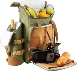 Cabinmax Koeltas - Koelrugzak - Picknick - Picknicktas Met Flessenhouder - Koelrugtas 24L - Olive Green -Buiten Kamperen 1200x1110 3