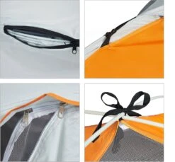 Relaxdays Strandtent Pop-up - Omkleedtent - 145x180 Cm - 2-3 Personen - Beachtent -compact - Oranje -Buiten Kamperen 1200x1113