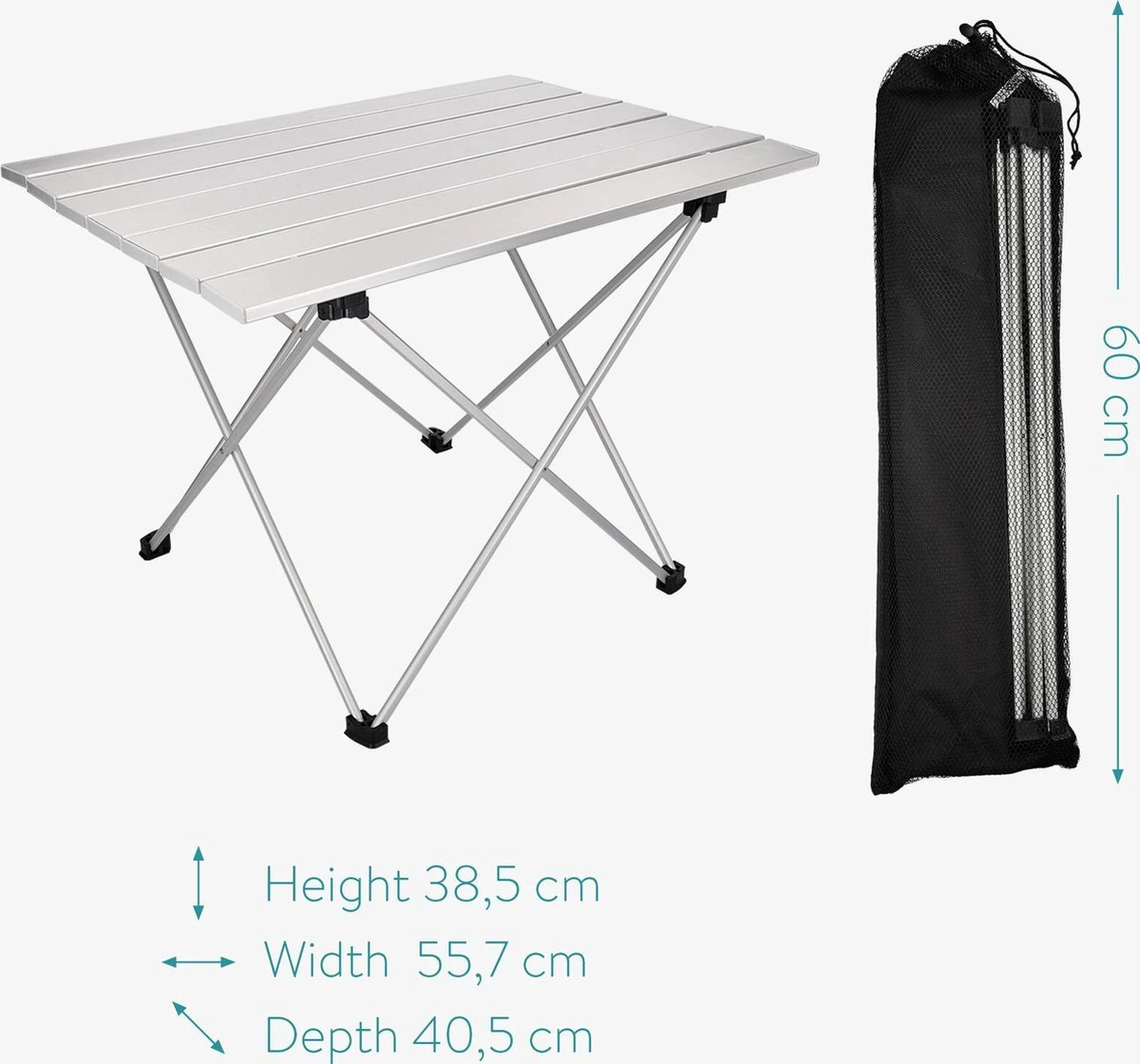 Navaris Campingtafel - Inklapbaar Campingtafeltje Van Aluminium - Opvouwbare Tafel Inclusief Draagtas - Picknicktafel - Zilver 6 Navaris Campingtafel - Inklapbaar Campingtafeltje Van Aluminium - Opvouwbare Tafel Inclusief Draagtas - Picknicktafel - Zilver - Afbeelding 6