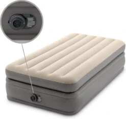 Intex Prime Comfort - Luchtbed - 1-Persoons - 99x191x51 Cm (BxLxH) - Grijs - Met Ingebouwde Motorpomp -Buiten Kamperen 1200x1126 1
