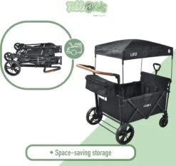 FableKids LEO X4Lite Opvouwbare Handkar Met Dak Onyx Zwart -Buiten Kamperen 1200x1131 9