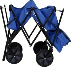 AREBOS Handwagen Vouwbare Dak Handwagen Vouwbare Trolley Uitrustingswagen Blauw -Buiten Kamperen 1200x1134 12