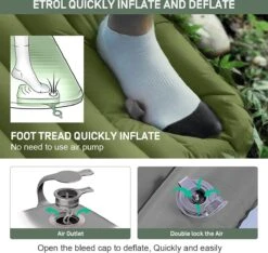 ETROL Camping Slaapmat-2-in-1 Zelfopblazende Kampeermat Met Kussen (78"x 28"), Lichtgewicht, Dik 4"compact Kussen, Geschikt Voor Zelfrijdende Reizen, Lekvrije, Waterdichte Tent -Buiten Kamperen 1200x1135 2