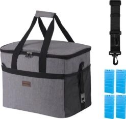 Packaway 4 Laags Geïsoleerde Koeltas - Lunchtas 30 Liter - Grijs