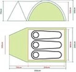Coleman Darwin 3 Plus Koepeltent - 3-Persoons - Groen -Buiten Kamperen 1200x1141 1