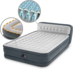 Intex 64448 - Queen Deluxe Ultra-Plush Zelfopblazend 2-persoons Luchtbed Met Hoofdboord (203x152x46cm) -Buiten Kamperen 1200x1146 1