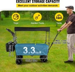 LOUVAINS® Bolderkar Opvouwbaar - Bolderkar - Bolderwagen - Bolderkar Kinderenvervoer - Bolderkar Opvouwbaar Met Massieve - Bolderkar Opvouwbaar Luchtbanden - Bolderkar Opvouwbaar Met Duwstang -Buiten Kamperen 1200x1153 9