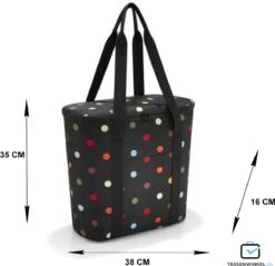 Reisenthel Thermoshopper Koeltas - 15L - Dots Zwart -Buiten Kamperen 1200x1159 3