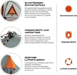 Where Tomorrow Solo Tent Pop Up 225X100X57 Cm - Grijs - 1 Persoons -Buiten Kamperen 1200x1162