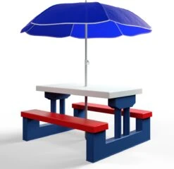 Merkloos Kinder Picknicktafel Met Parasol - Blauw 16 Merkloos Kinder Picknicktafel Met Parasol - Blauw -Buiten Kamperen 1200x1167 1